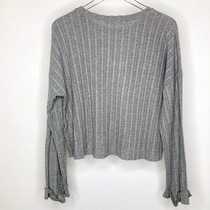 Heather Gray Band of Gypsies Westminster Lightweight Asymmetrical Hem Sweater S
